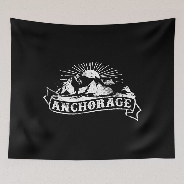 Aperçu de l'œuvre Tattoo Vintage des montagnes d'Anchorage en Alaska créée et vendue par YuliyaR.