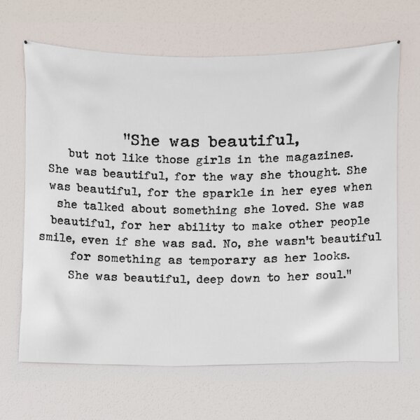 Item preview, "She was beautiful" quote from F. Scott Fitzgerald designed and sold by ABdigitaldesign.