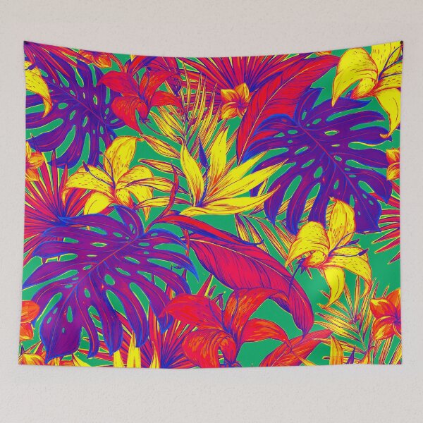 Item preview, Tropical Leaves Colorful Flowers designed and sold by RoyalSunGate.