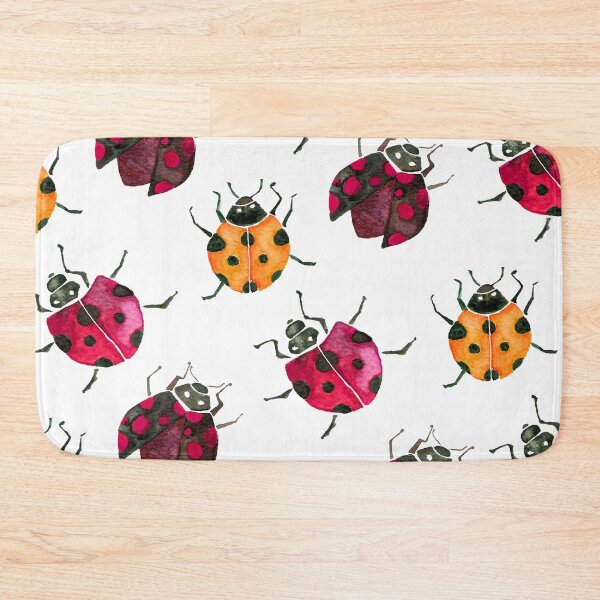 Item preview, Ladybirds Ladybugs| Pink black orange | Watercolour designed and sold by Blessed Be Your Name.