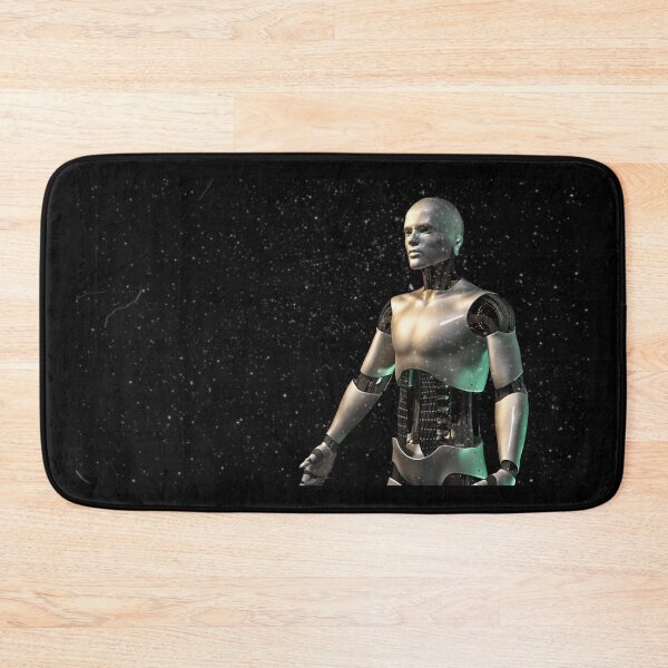 Item preview, futuristic robot, shiny android man surrounded by glittery dust designed and sold by DottedYeti.