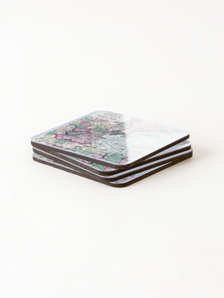 Thumbnail 4 of 5, Coasters (Set of 4), 1875 Map of Boston and Environs designed and sold by historicimage.