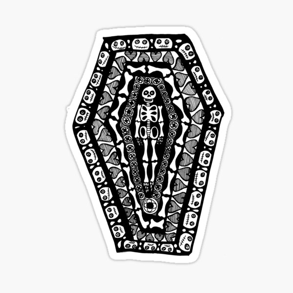 Gothic Coffin Drawing Sticker