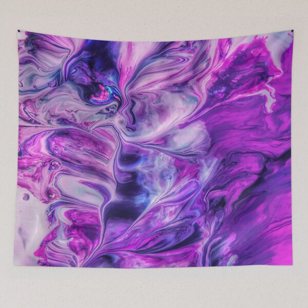 Aperçu de l'œuvre Peinture abstraite pourpre à l'huile Tint Tye Dye créée et vendue par PODLizardWizard.