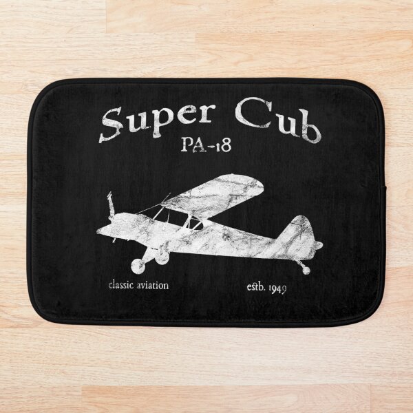 PA-18 Super Cub Airplane Classic Vintage Design Bath Mat