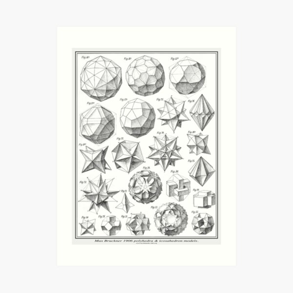 Max Bruckner 1906 polyhedra & icosahedron models Art Print