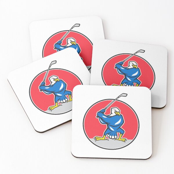 Item preview, Blue Eagle Teeing Off Circle Cartoon designed and sold by patrimonio.