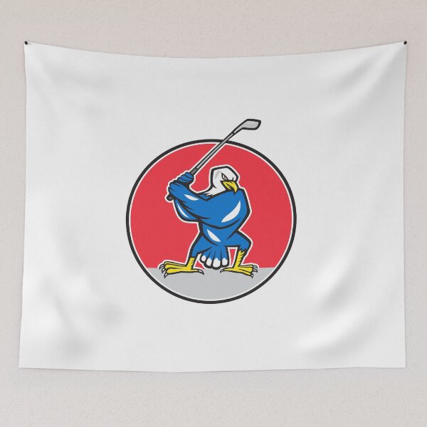 Item preview, Blue Eagle Teeing Off Circle Cartoon designed and sold by patrimonio.