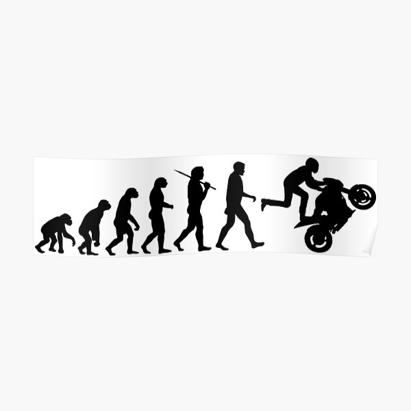 Motorcycle Wheelie Poster