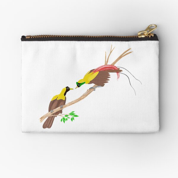 Red Bird of Paradise Couple Zipper Pouch