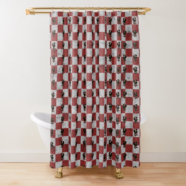 Chocobo Checkered Pattern Shower Curtain