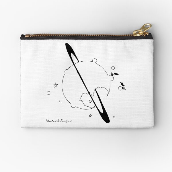 Cows on Saturn Partly Munched in Heart Shape Zipper Pouch