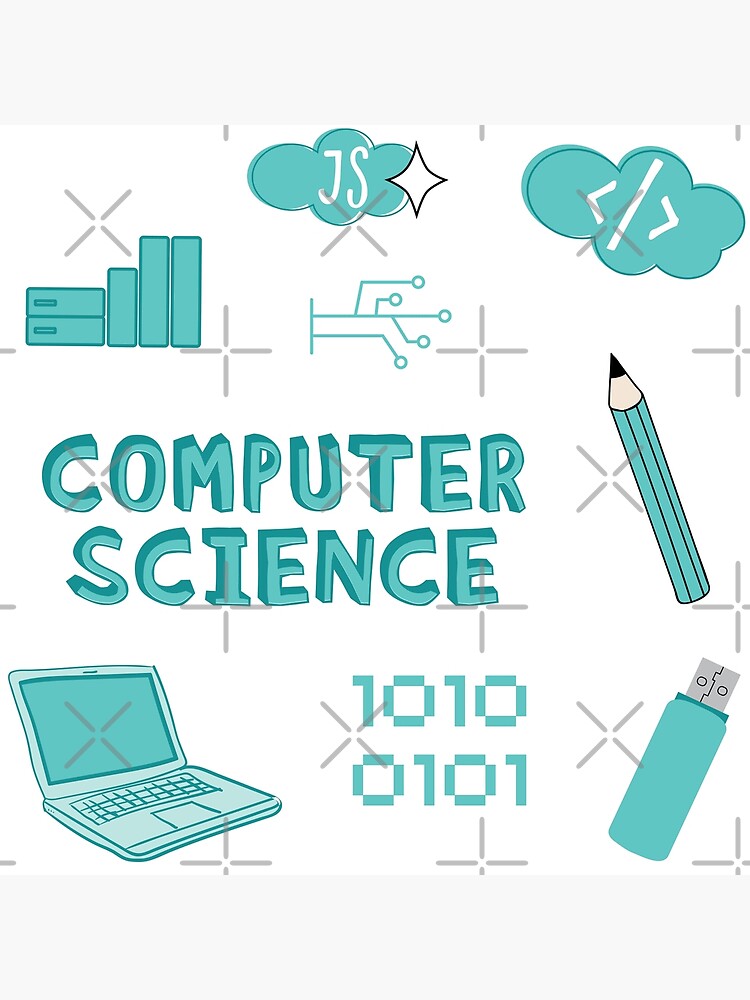 Teal Computer Science Subject Sticker Pack Greeting Card By The Goods Redbubble