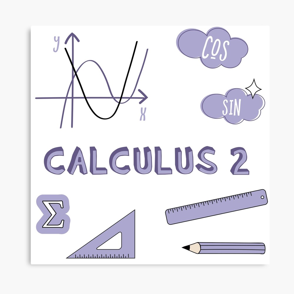 Lilac Light Purple Calculus 2 Subject Sticker Pack Photographic Print for  Sale by The-Goods | Redbubble