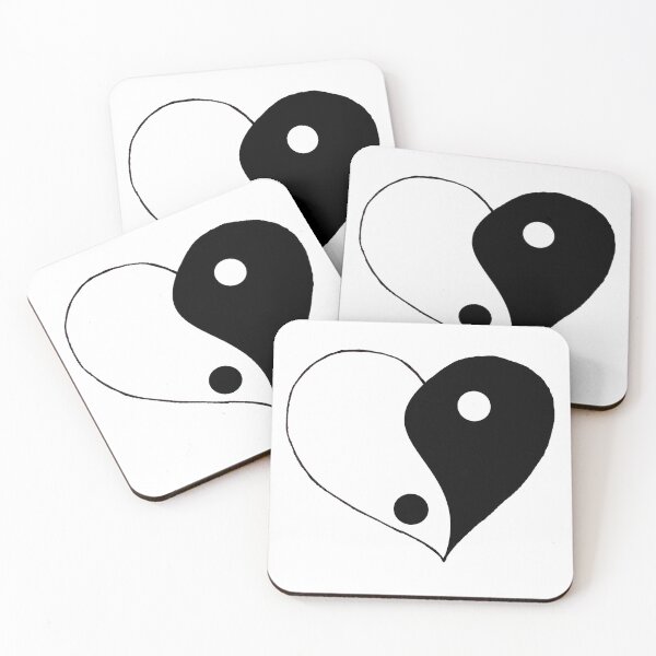 Item preview, Half white half black heart  designed and sold by Kitten2525.