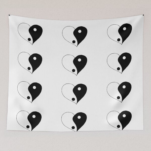 Item preview, Half white half black heart  designed and sold by Kitten2525.