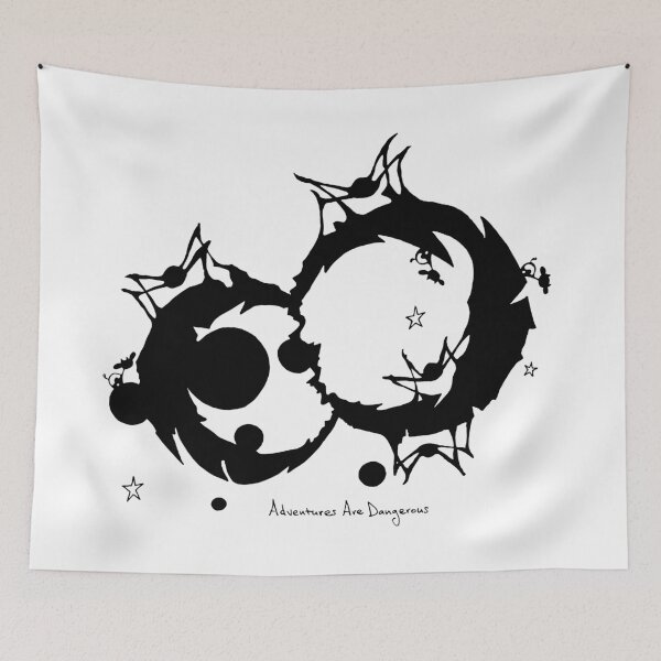 Item preview, Cows and Spider Monsters on Bubbly Black Hole with Stars designed and sold by Adventures Are Dangerous.