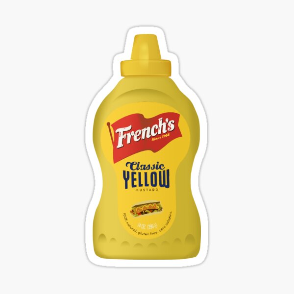 French's Iconic Classic Yellow Mustard Bottle Sticker
