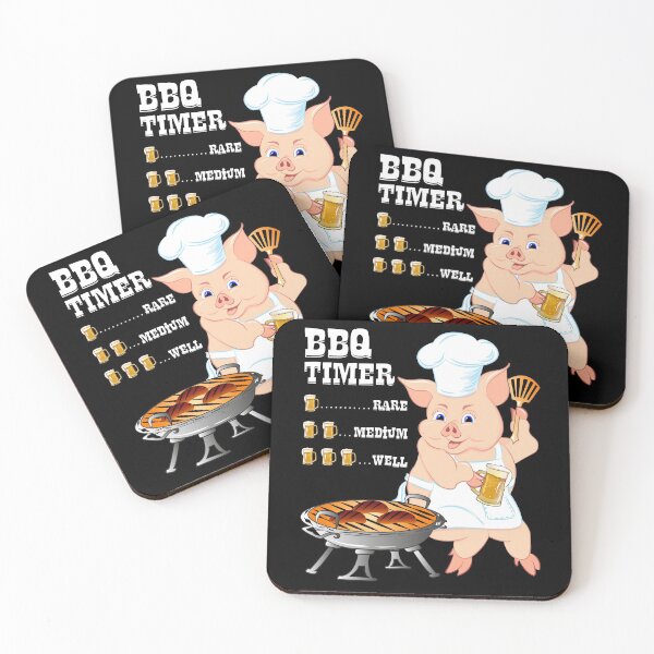 Item preview, BBQ Timer with Glass of Beer & Pig Funny Drinking Grill designed and sold by ZNOVANNA.