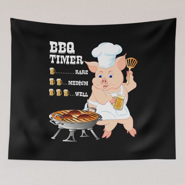 Item preview, BBQ Timer with Glass of Beer & Pig Funny Drinking Grill designed and sold by ZNOVANNA.