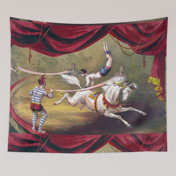 Item preview, Acrobat on a white horse vintage circus poster designed and sold by Vintage Designs +.