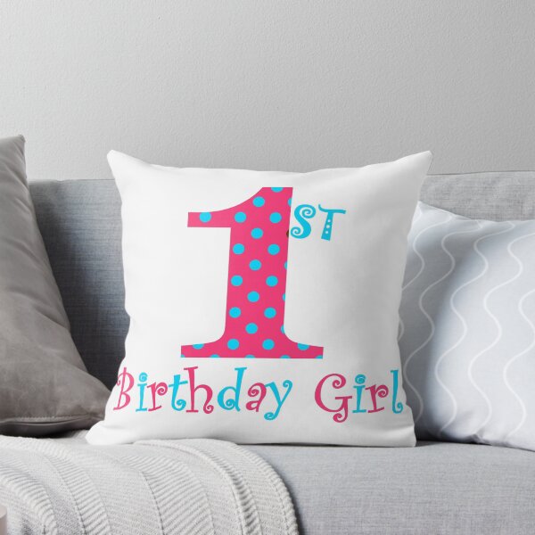 Item preview, 1st Birthday Girl Pink and Teal Polka Dot designed and sold by BeachBumFamily.
