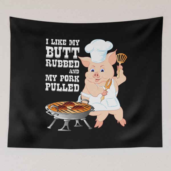 Item preview, I Like My Butt Rubbed and My Pork Pulled BBQ for Men designed and sold by ZNOVANNA.
