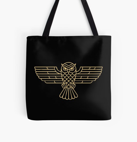Owl in Gold All Over Print Tote Bag