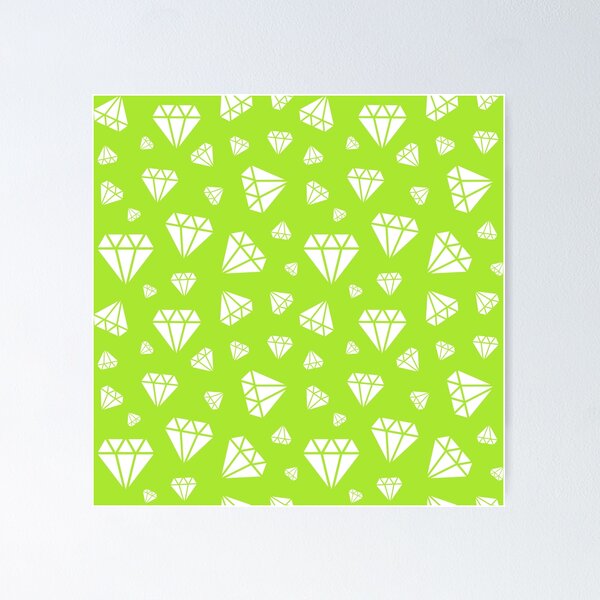 Item preview, Lime Green Faceted Diamonds Pattern designed and sold by ImageNugget.