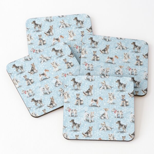 Winter Fox Terriers Coasters (Set of 4)