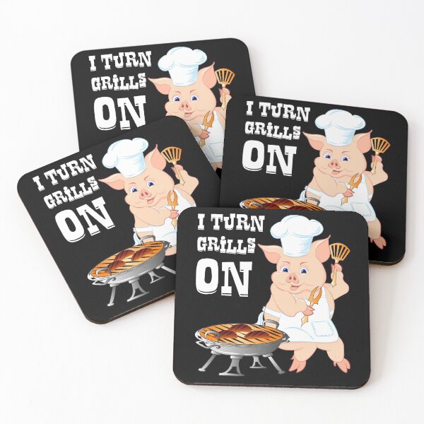 Item preview, I Turn Grills On Humorous Pig In Apron Barbecue designed and sold by ZNOVANNA.