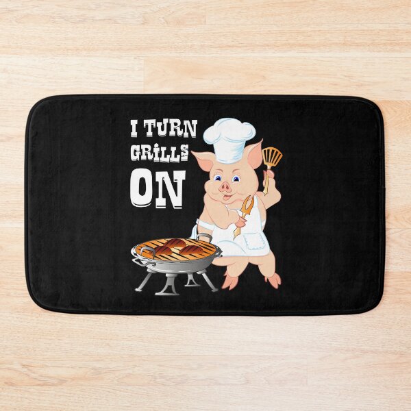Item preview, I Turn Grills On Humorous Pig In Apron Barbecue designed and sold by ZNOVANNA.