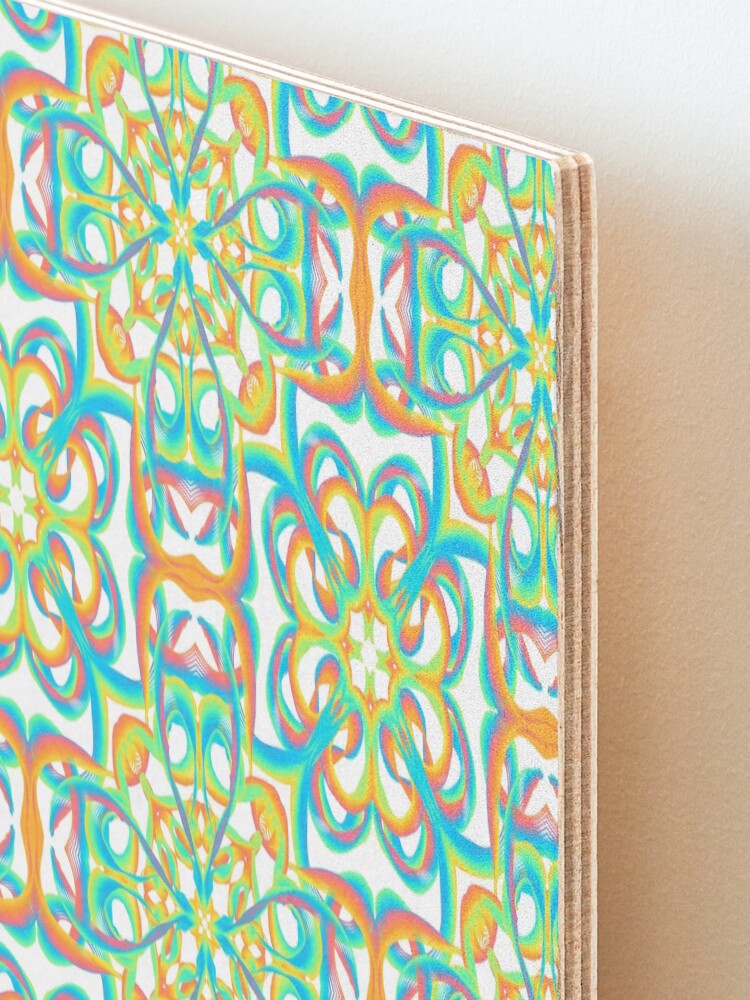 Alternate view of inspire 8 - rainbow flowers Mounted Print
