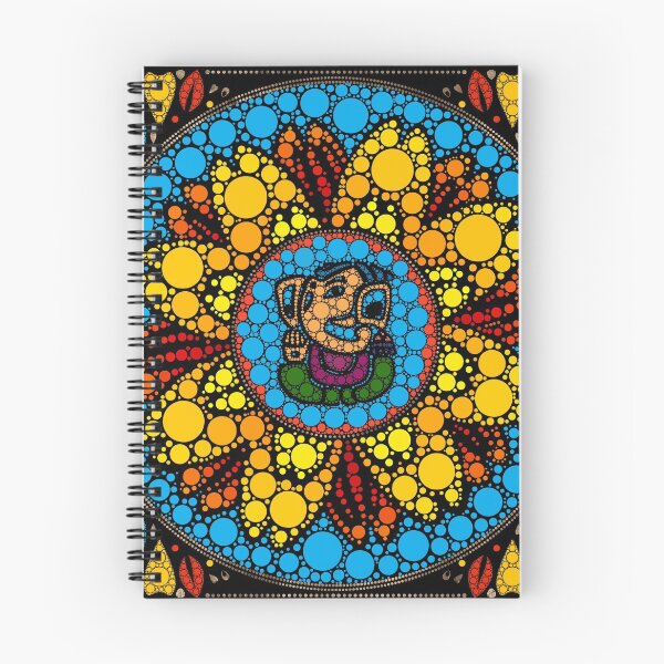 Item preview, Colorful Ganesha in Marigold Flower Mandala Dot Art designed and sold by k9printart.