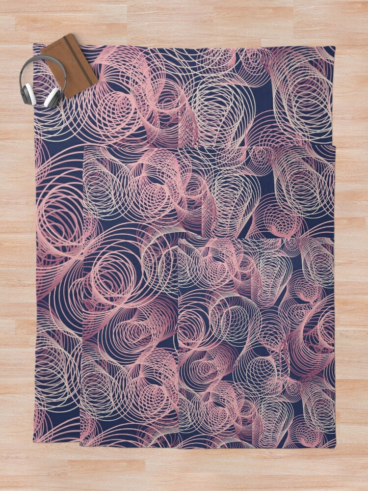 Alternate view of Mesmerizing abstract pink and rose spirals Throw Blanket