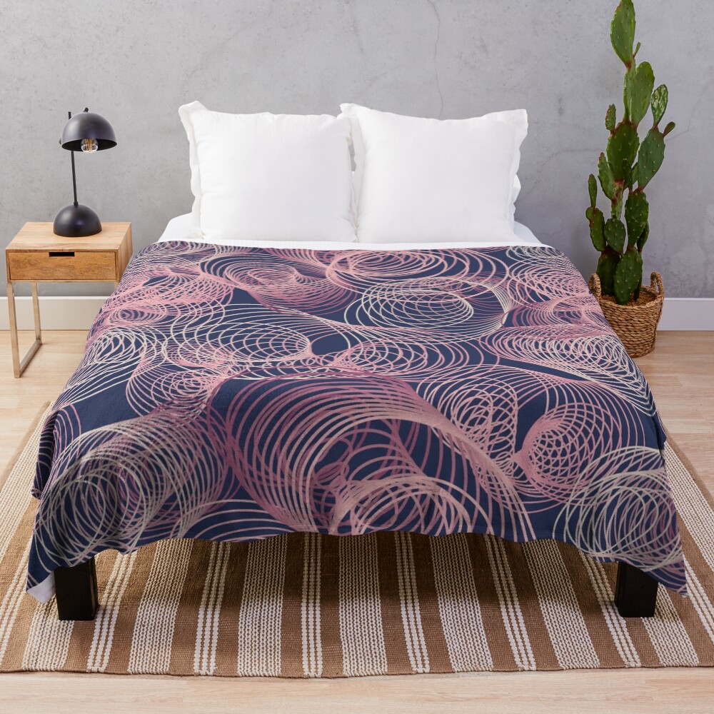 Mesmerizing abstract pink and rose spirals Throw Blanket