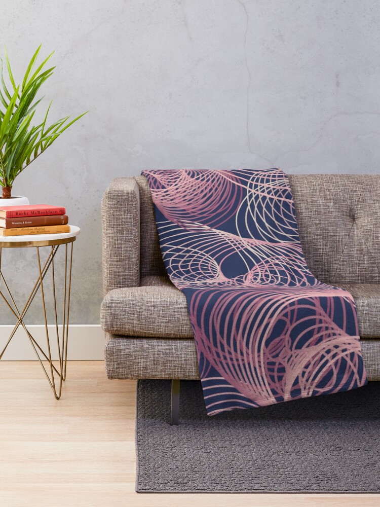 Alternate view of Mesmerizing abstract pink and rose spirals Throw Blanket