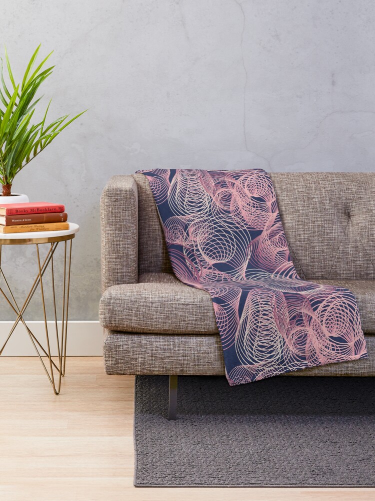 Alternate view of Mesmerizing abstract pink and rose spirals Throw Blanket