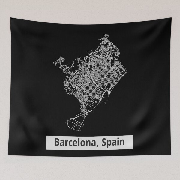 Item preview, Barcelona, Spain Street Network Map Graphic designed and sold by ramiro.