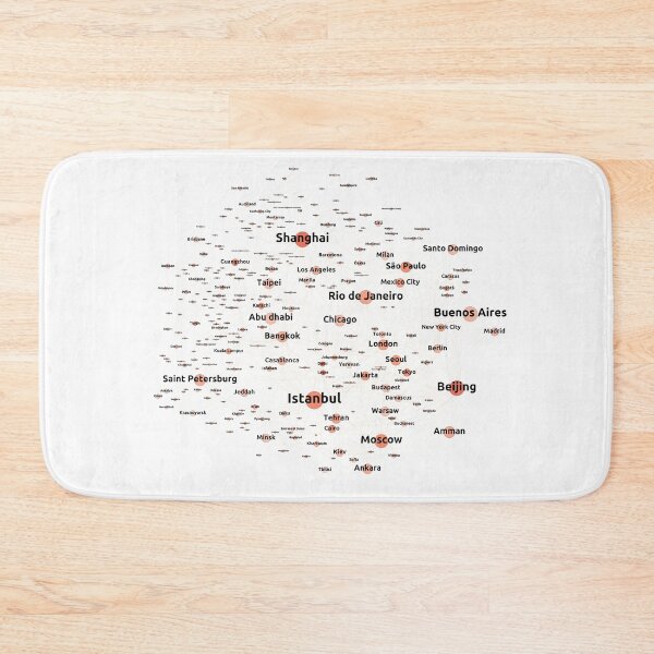 Item preview, Graph of Sister Cities With +1 Million Inhabitants - White Canvas designed and sold by ramiro.