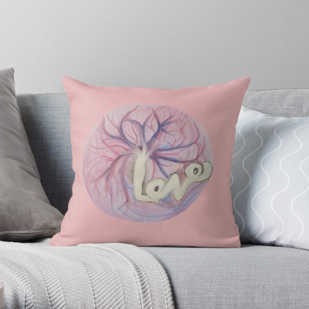 Placenta Love Throw Pillow