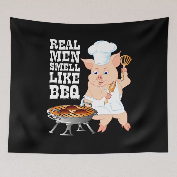 Item preview, Real Men Smell Like BBQ Funny Barbecue Grill designed and sold by ZNOVANNA.
