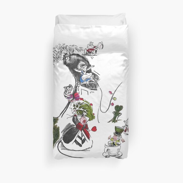 Story Lines - Alice in Wonderland Characters Duvet Cover