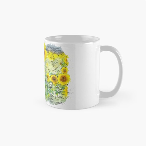 Artikelvorschau, Sonnenblumenfeld Aquarell entworfen und verkauft von RiplMedia.