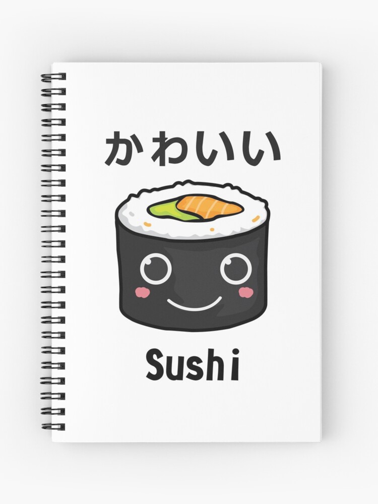 Kawaii Sushi Hiragana Spiral Notebook By Ferla Redbubble