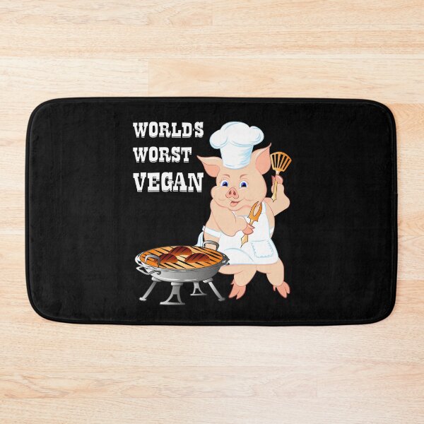 Item preview, Worlds Worst Vegan Humor Pig Barbecue BBQ Grill designed and sold by ZNOVANNA.
