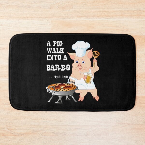Item preview, BBQ Joke Pig Walk into a Bar-B-Q Funny Barbecue designed and sold by ZNOVANNA.