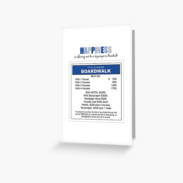 Happiness is Mononpoly digital design Greeting Card
