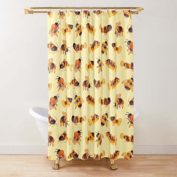 Bumblebee and fish Shower Curtain