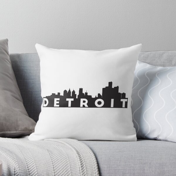 Detroit Skyline Throw Pillow